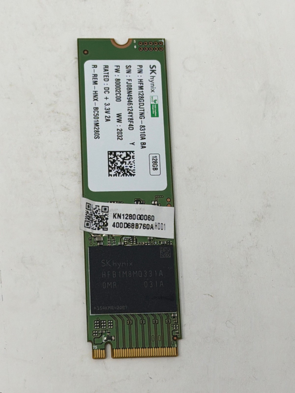 SK hynix HFM128GDJTNG-8310A 128GB NVMe SSD Grade B