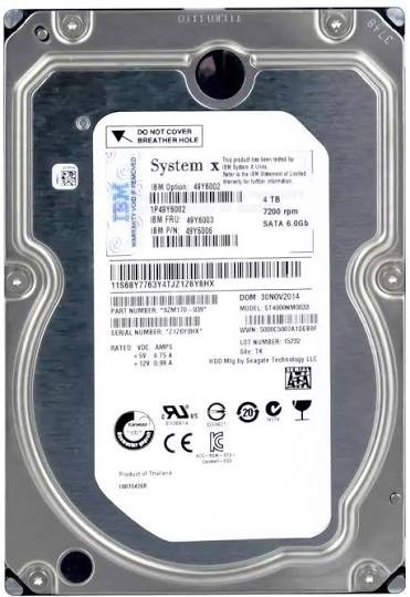 IBM 4TB 7.2K RPM 6Gb/s SAS 3.5" LFF HDD Nearline For Parts