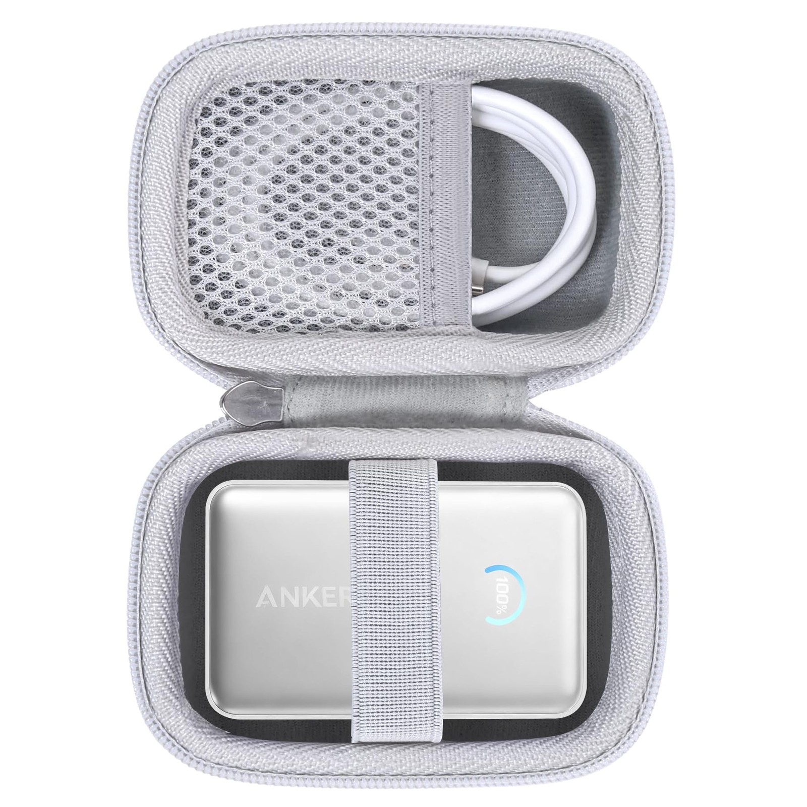 khanka Hard Travel Case for Anker Nano Power Bank 10,000mAh 45W,White White