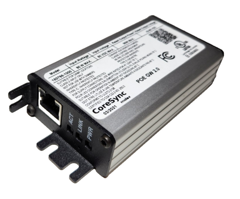 MOLEX 1807981000 CORESYNC POE GATEWAY 90W 802.3BT SILVER 180798-1000