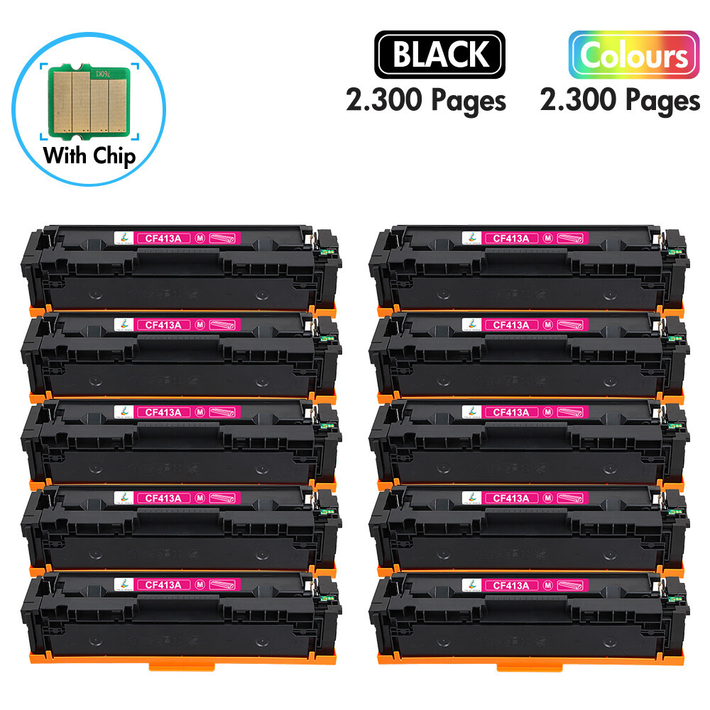 10pk CF413A Magenta Toner for HP 410A High Yield M452DN M452DW M477FDW M477FNW