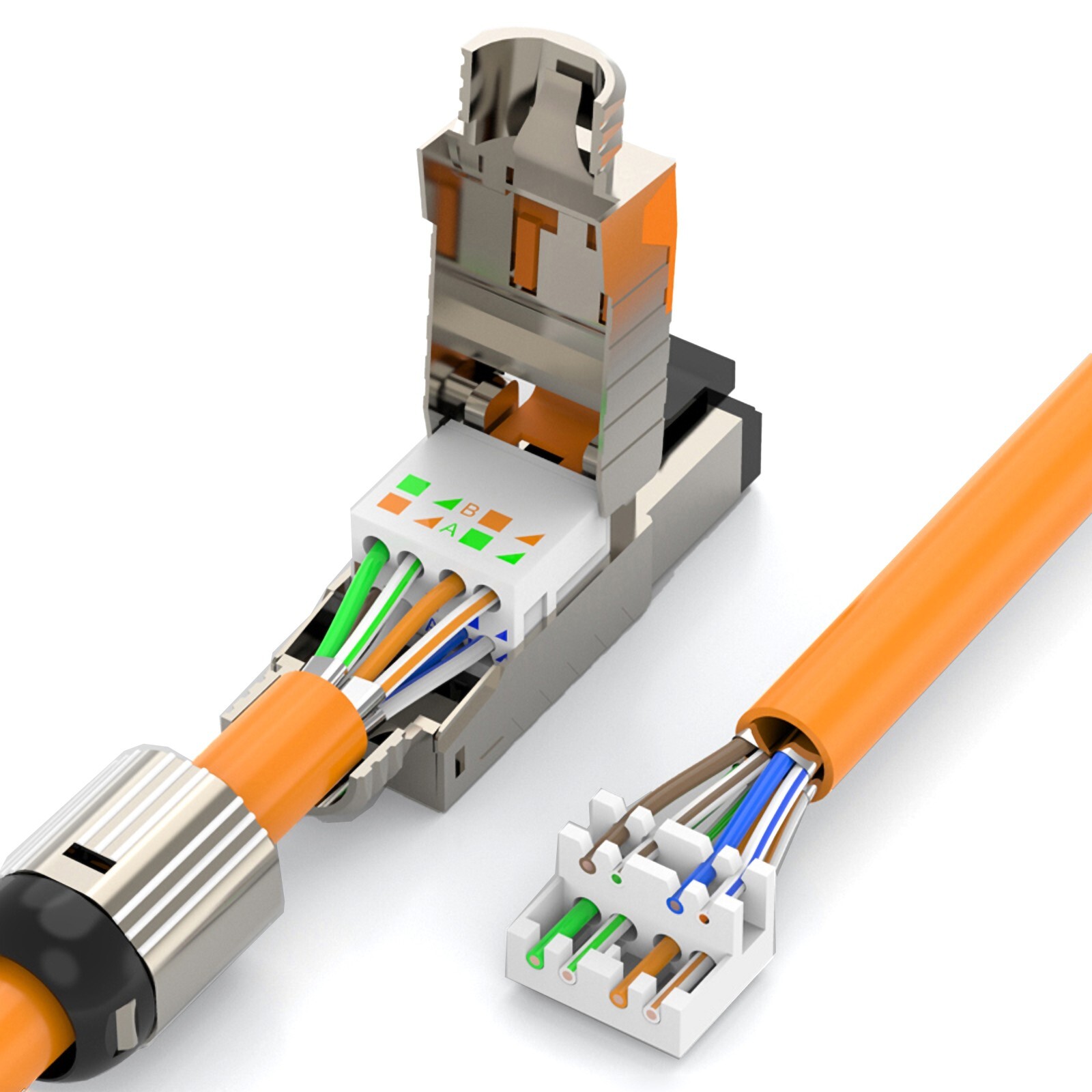 10PCS Cat8 Cat7 Cat6A RJ45 Connectors RJ45 Metal Tool Free Termination