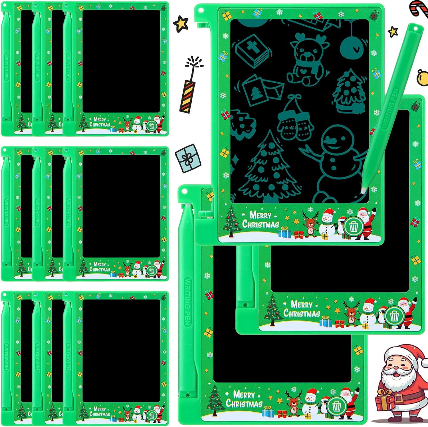 12 Pack Christmas Mini LCD Writing Tablet 4.4 Inch Doodle Board