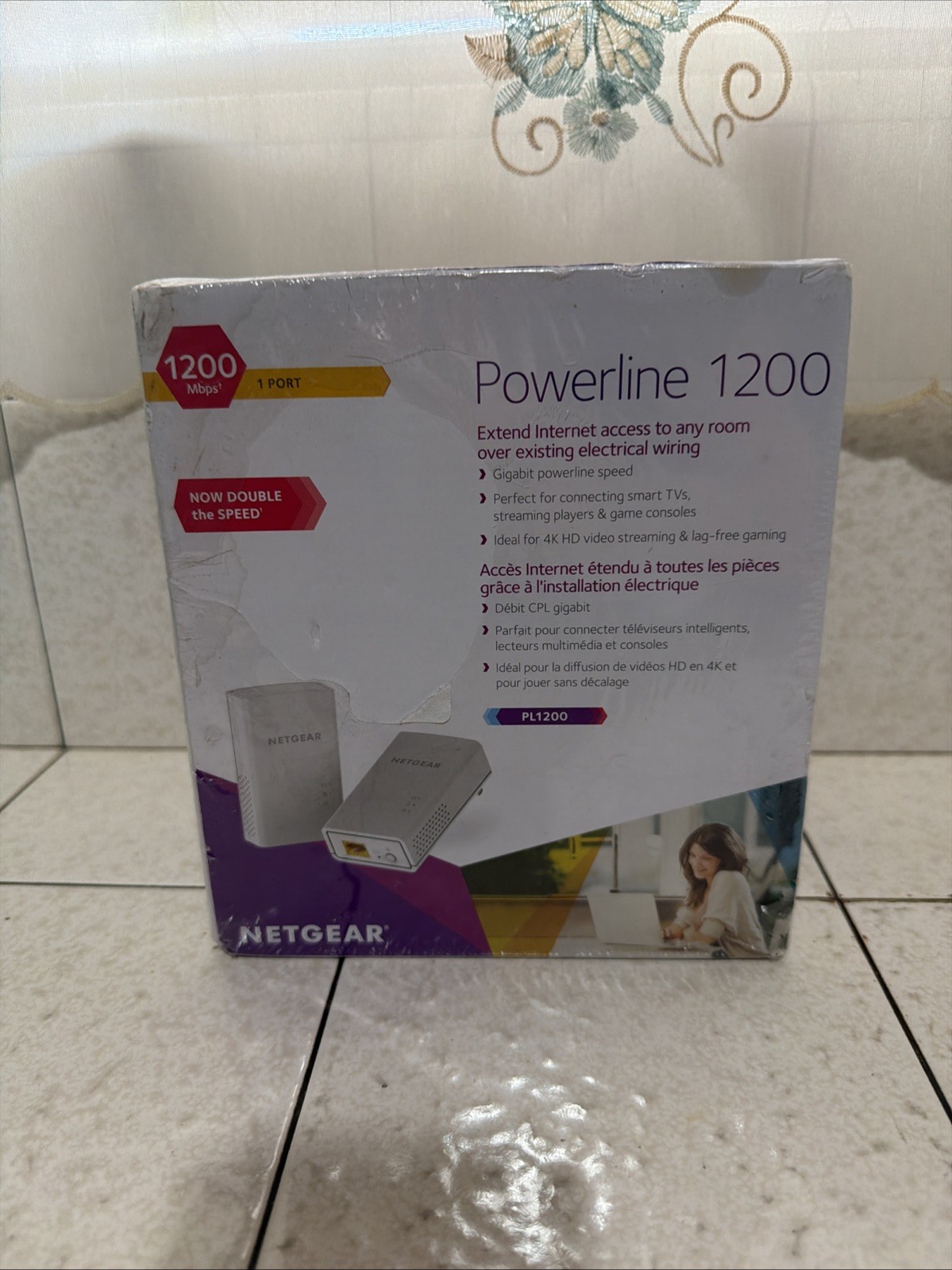NETGEAR Powerline 1200 PLP1200 2-Pack Gigabit Ethernet Adapter White - New