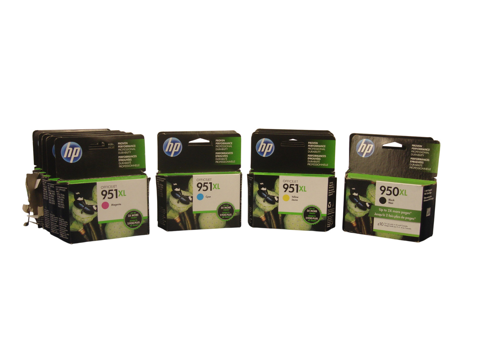 Lot of 13 HP Officejet Ink Cartridges 5 Magenta, 2 Cyan, 4 Yellow, 2 Black