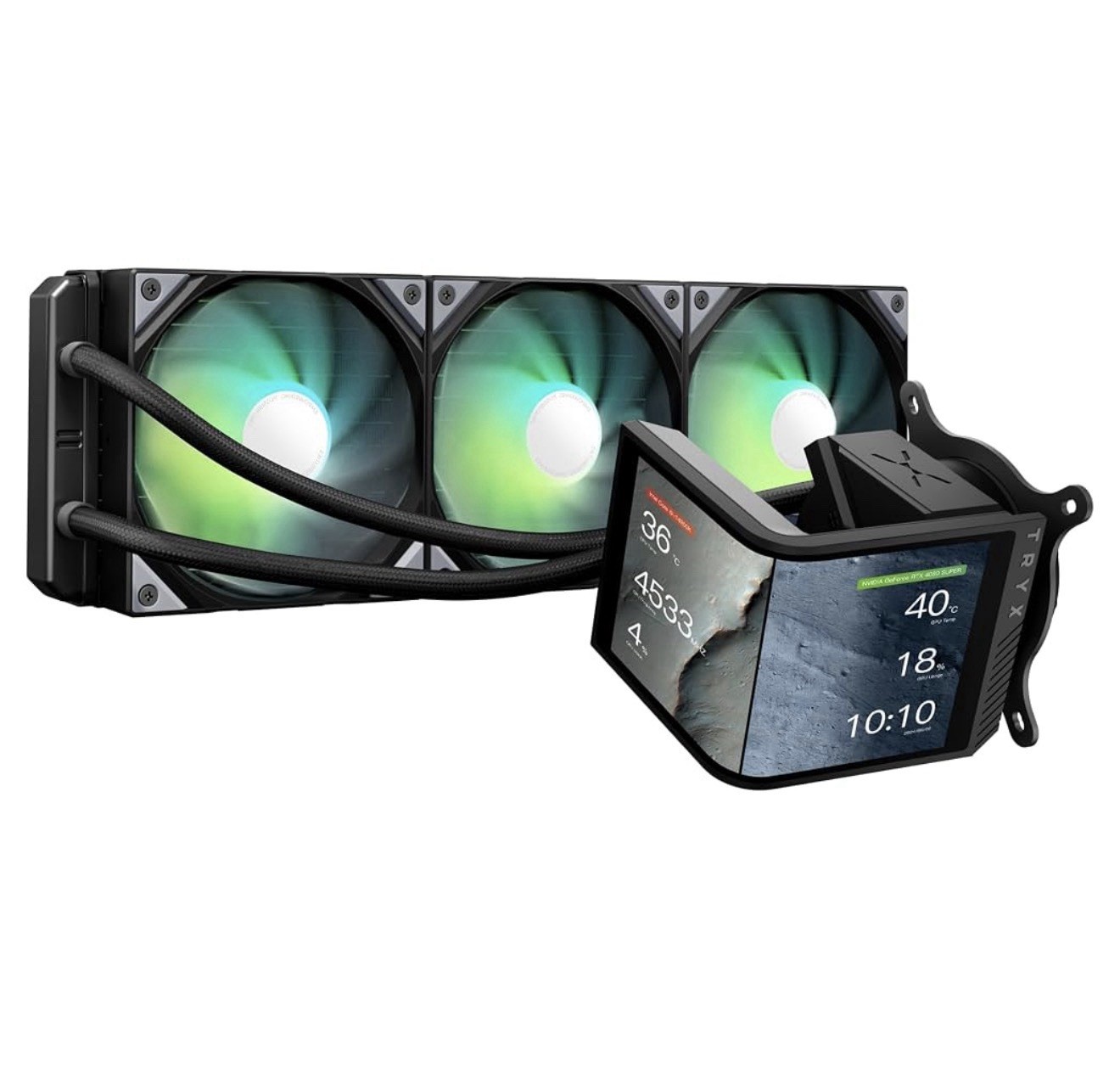 TRYX PANORAMA SE 360 ARGB White AIO Liquid Cooler with 6.67” 2K 60Hz Rotatable A