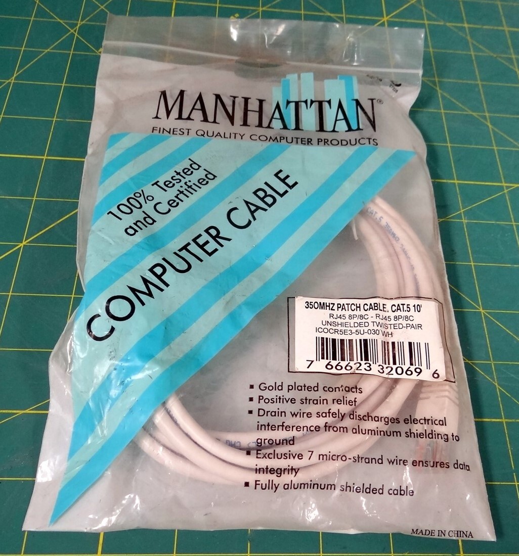 Manhattan 350MH Patch Cable Cat.5  10Ft