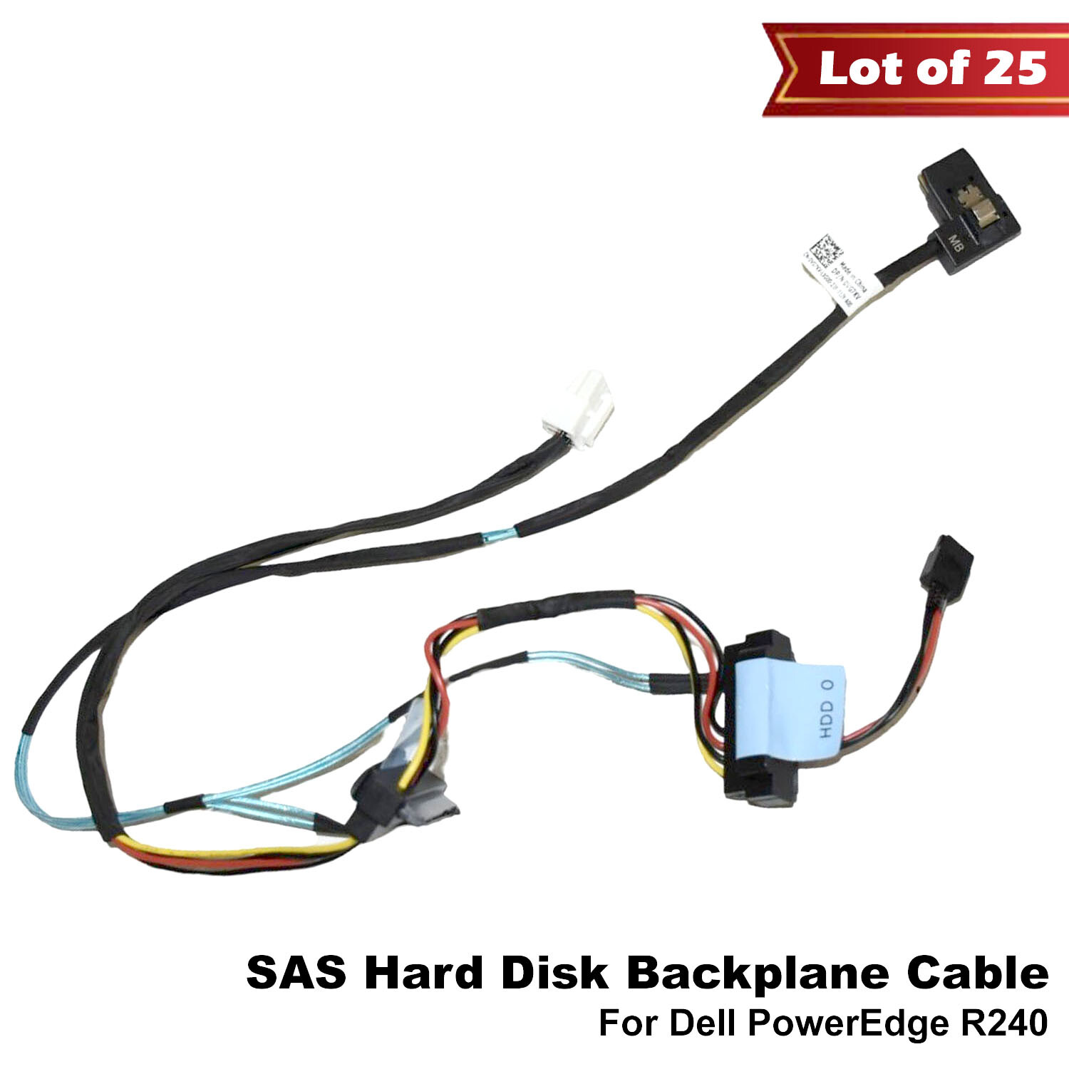 Lot of 25 Dell PowerEdge R240 SAS/SATA Hard Disk Backplane Cables VG7KV 02KN4G
