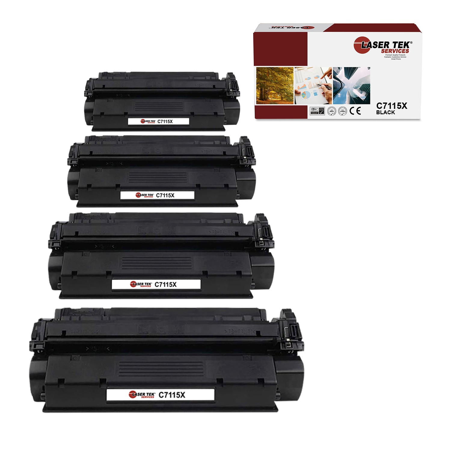 4Pk LTS 15X C7115X Black HY Compatible for HP LaserJet 1200 1200n 1200se Toner
