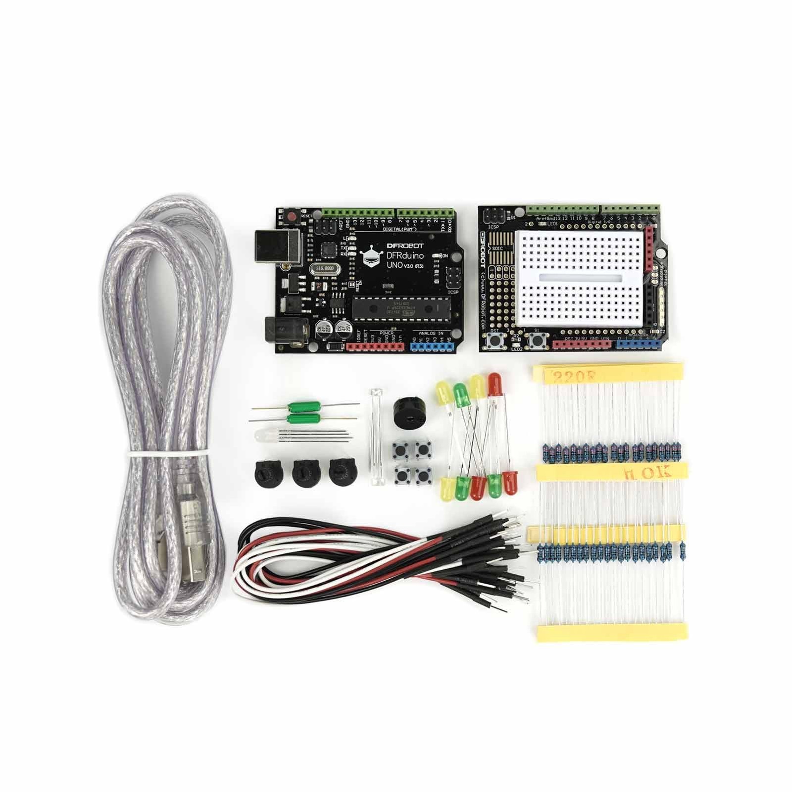 Basic Electronics Starter Kit for Beginners - with UNO R3 Board, Compatible w...