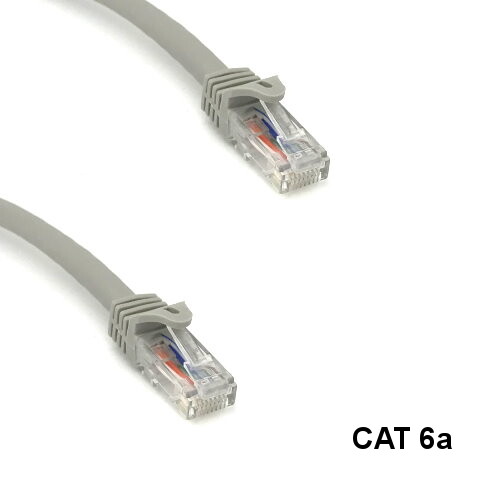 Kentek Gray 50ft Cat6A UTP Cable 24AWG 600MHz RJ45 Ethernet Router Pure Copper