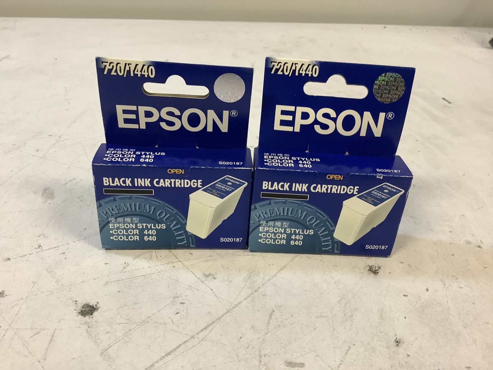 (Lot of 2) Epson S020187 720/1440dpi Black Ink Cartridge "P1B"