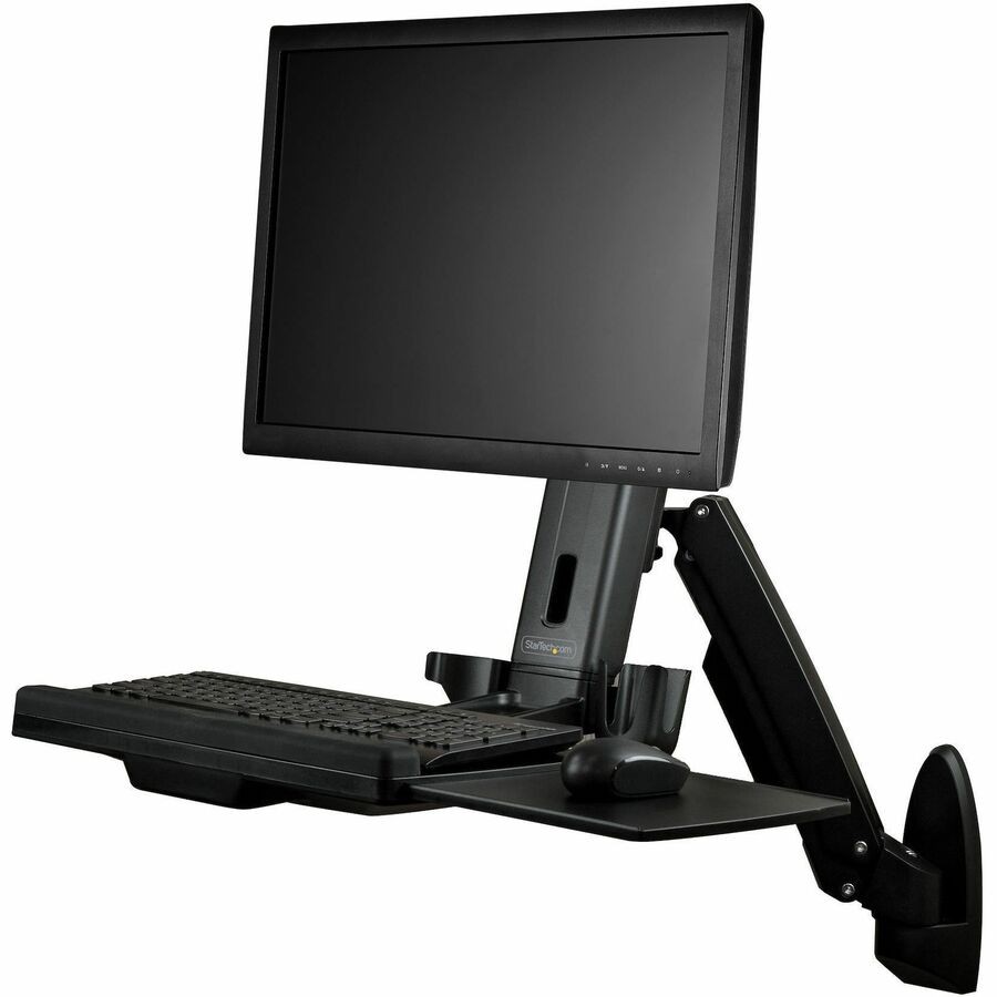 StarTech Wall Mount Workstation, Full Motion Standing Desk, Ergonomic Height