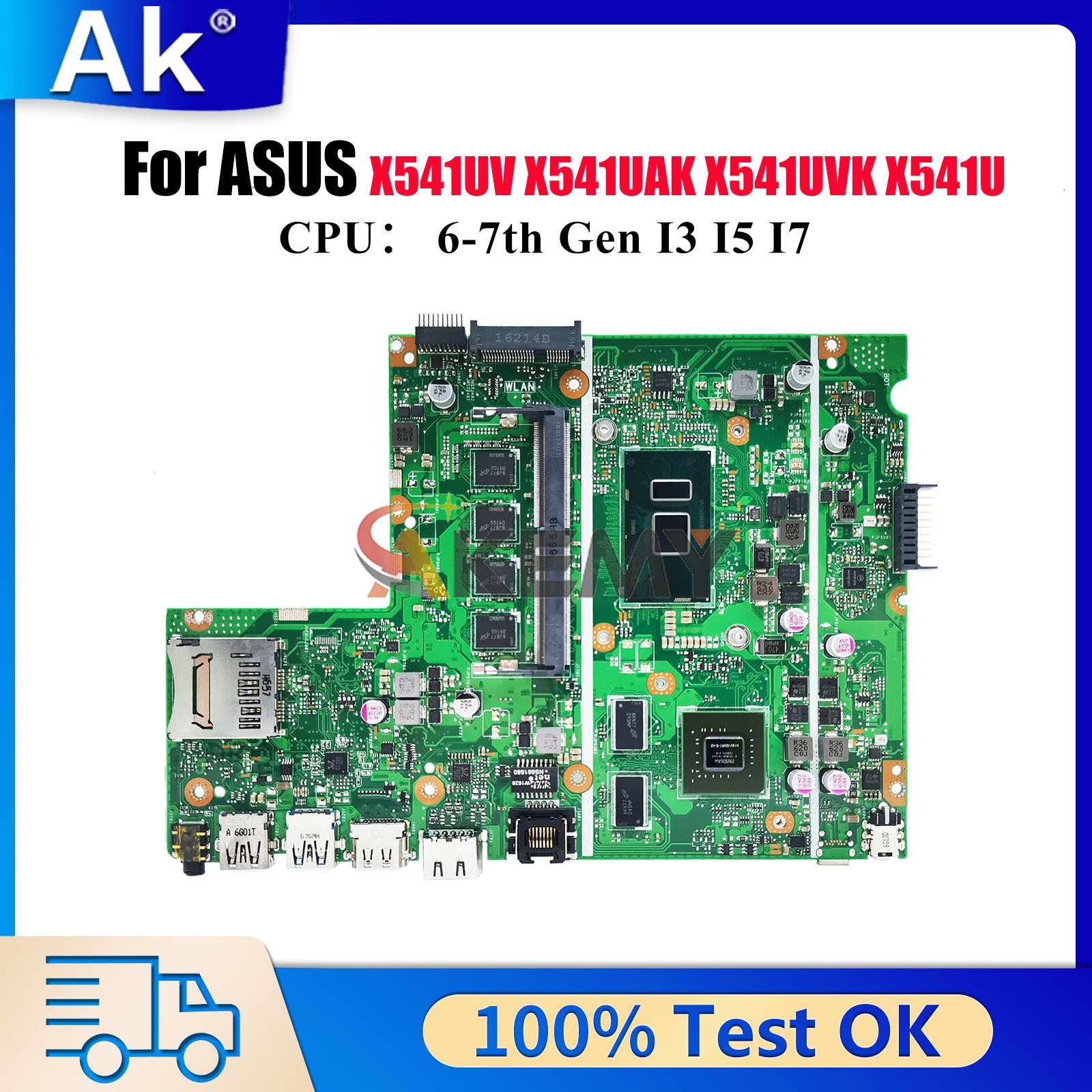 X541UVK Motherboard For ASUS X541UAK X541UJ R541U F541U Mainboard W/CPU