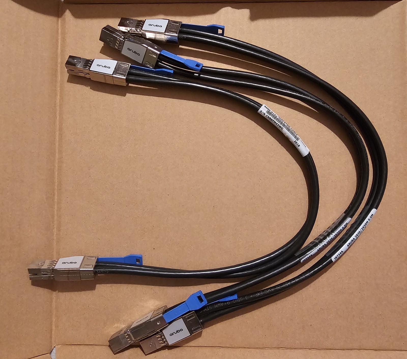 *Lot of 3* HPE Aruba J9734A | 2920/2930M Stacking Cable | 0.5m