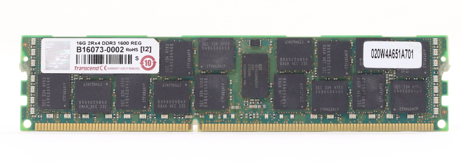 Transcend 16GB 2Rx4 DDR3-1600MHz ECC REG Server Memory B16073-0002 020W4A651A701