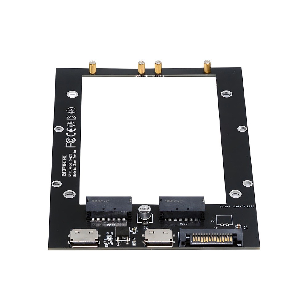 CY Oculink Dual SFF-8612 to Dual EDSFF 9.5mm 15mm 25mm SSD E1.S PCI-E Adapter