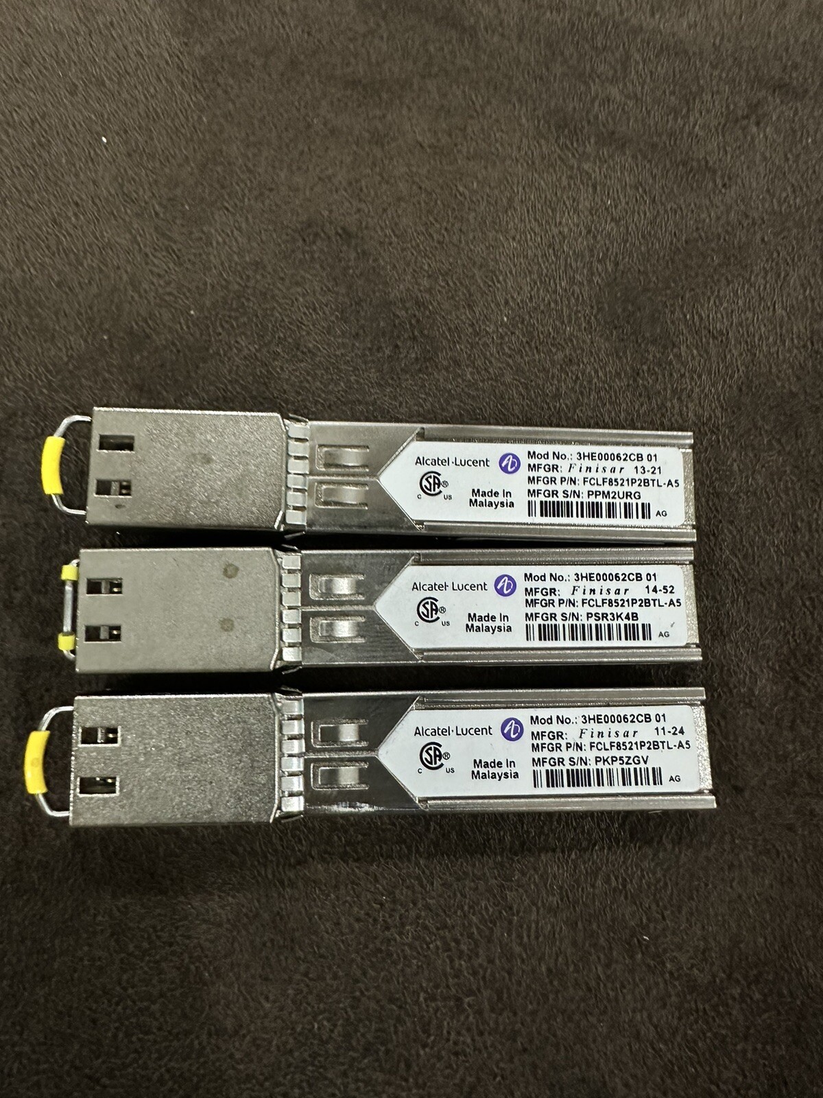 Lot of 3 pieces of Alcatel-Lucent 3HE00062CB-01 SFP Transceiver,