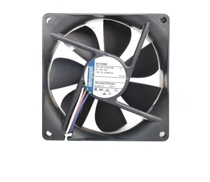 Ebmpapst 3412N/39H Axial Fan DC 12V 2.5W 0.21A 90*90*25MM 3-wires Cooling Fan