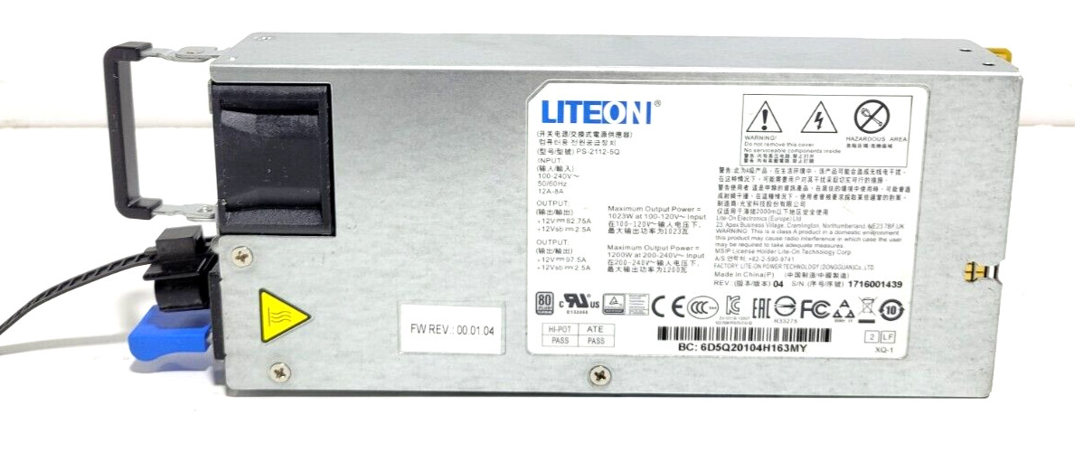 LITEON PS-2112-5Q Lite On 1200-Watts 80 Plus Titanium Power Supply Rev. 04