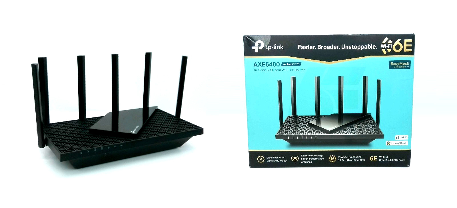 TP-Link - Archer AXE75 - AXE5400 Tri-Band 6 Stream WiFi 6E Gigabit Router