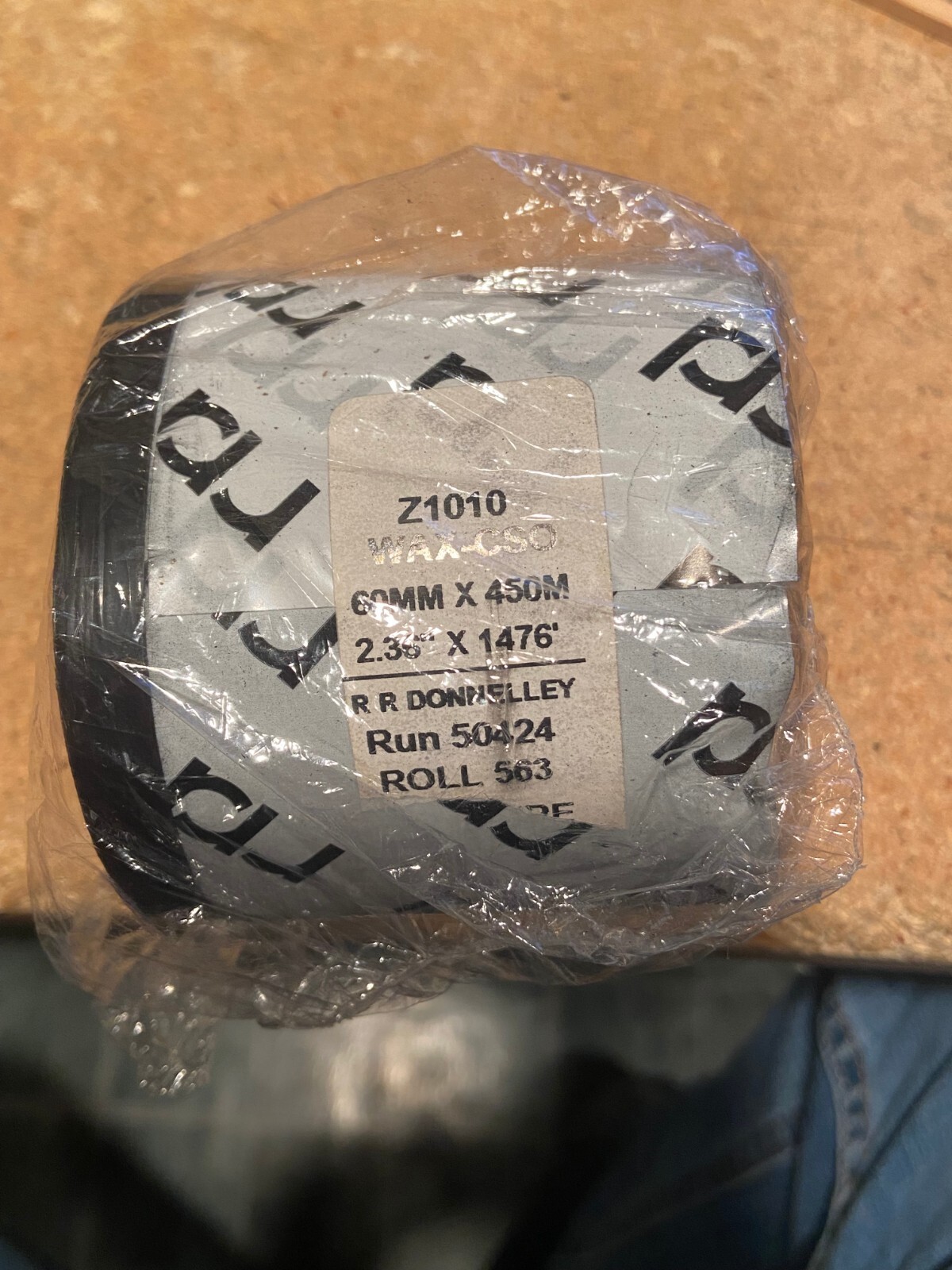 Z1010 Wax-CSO 60mm X 450 M Ribbon RR Donnelley *NEW* nn1