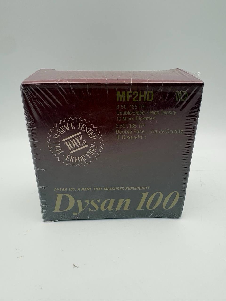 Dysan 100 MF2HD 3.5 Floppy Disks Double Sided High Density 10 Pack Box