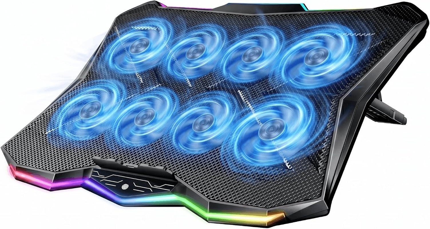 AICHESON RGB Laptop Cooling Pad 8 Fans for 15.6-17.3 Inch PC Notebooks