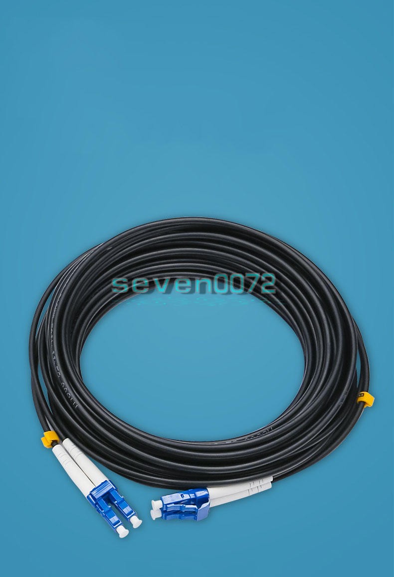 200M Black Armored Fiber Cable Duplex Fiber LC-LC UPC SM 9/125 Optic Patch Cord