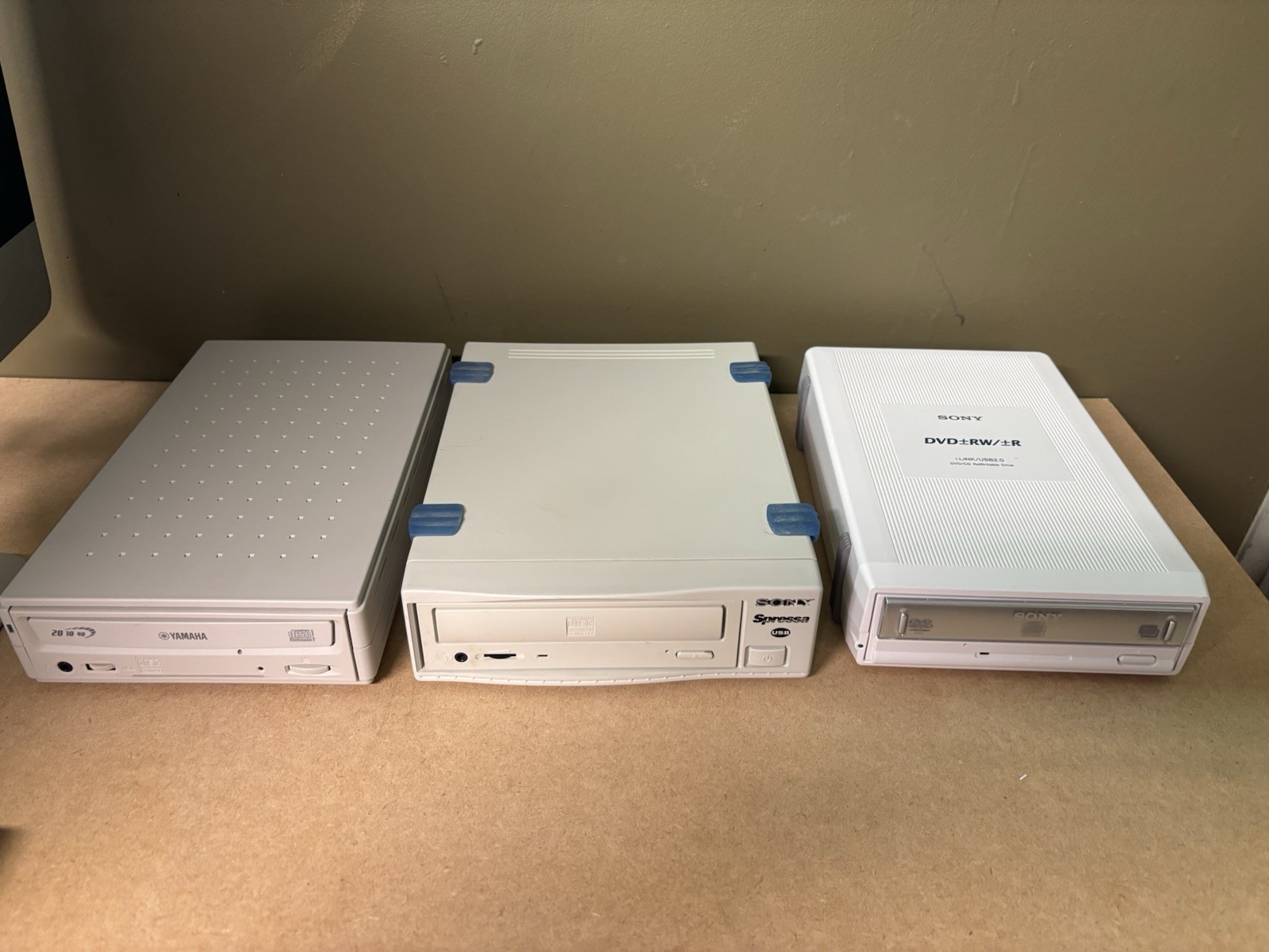 Vintage External CD/DVD Drives Yamaha Sony Spressa USB Bundle