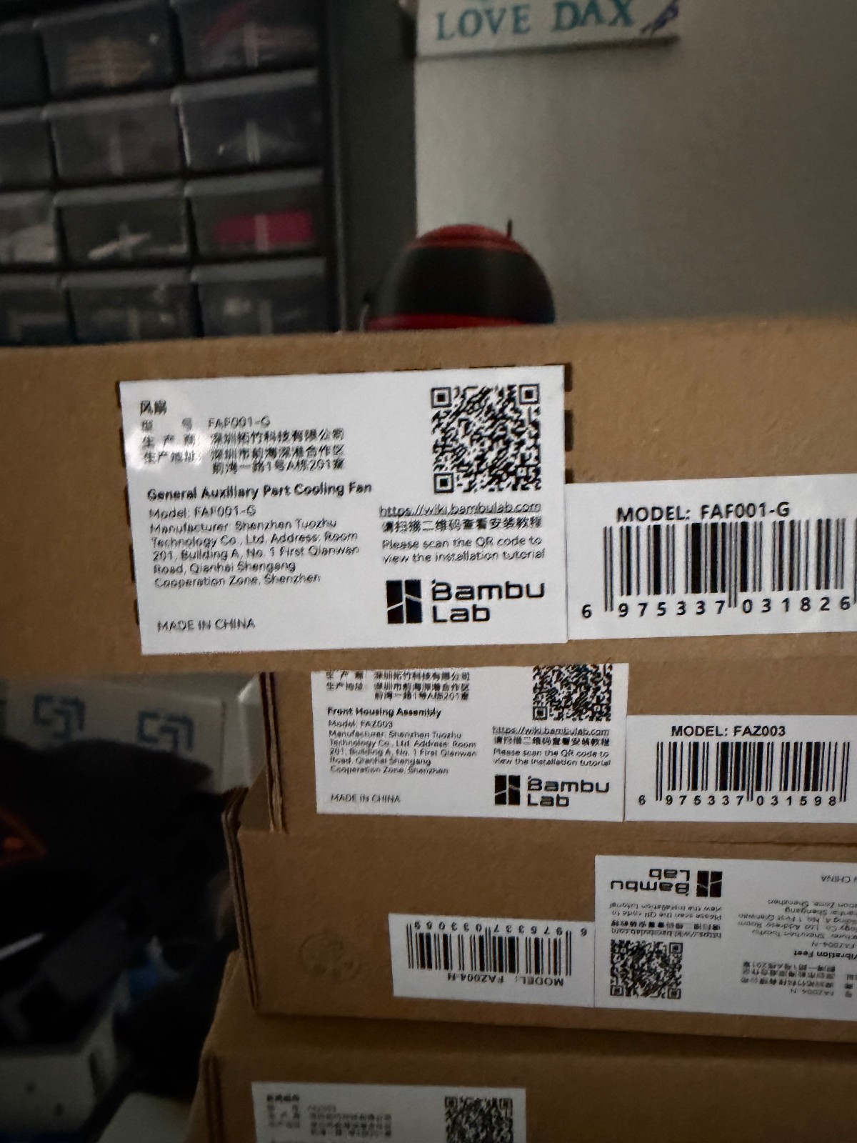 Bambu Lab Auxiliary Part Cooling Fan P1P P1S X1C X1E 12W FAF001-G OEM New USA