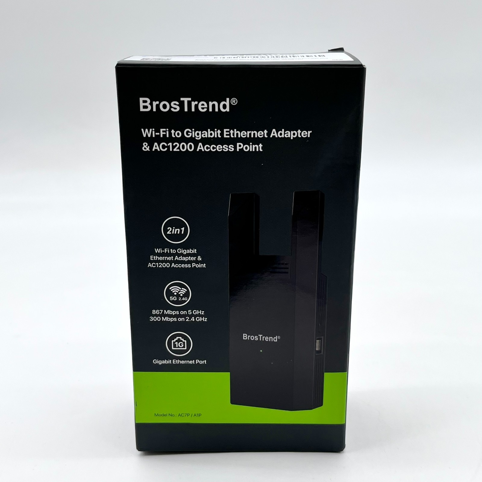 BrosTrend Dual Band Wi-Fi To Gigabit Ethernet Adapter & AC1200 Access Point 