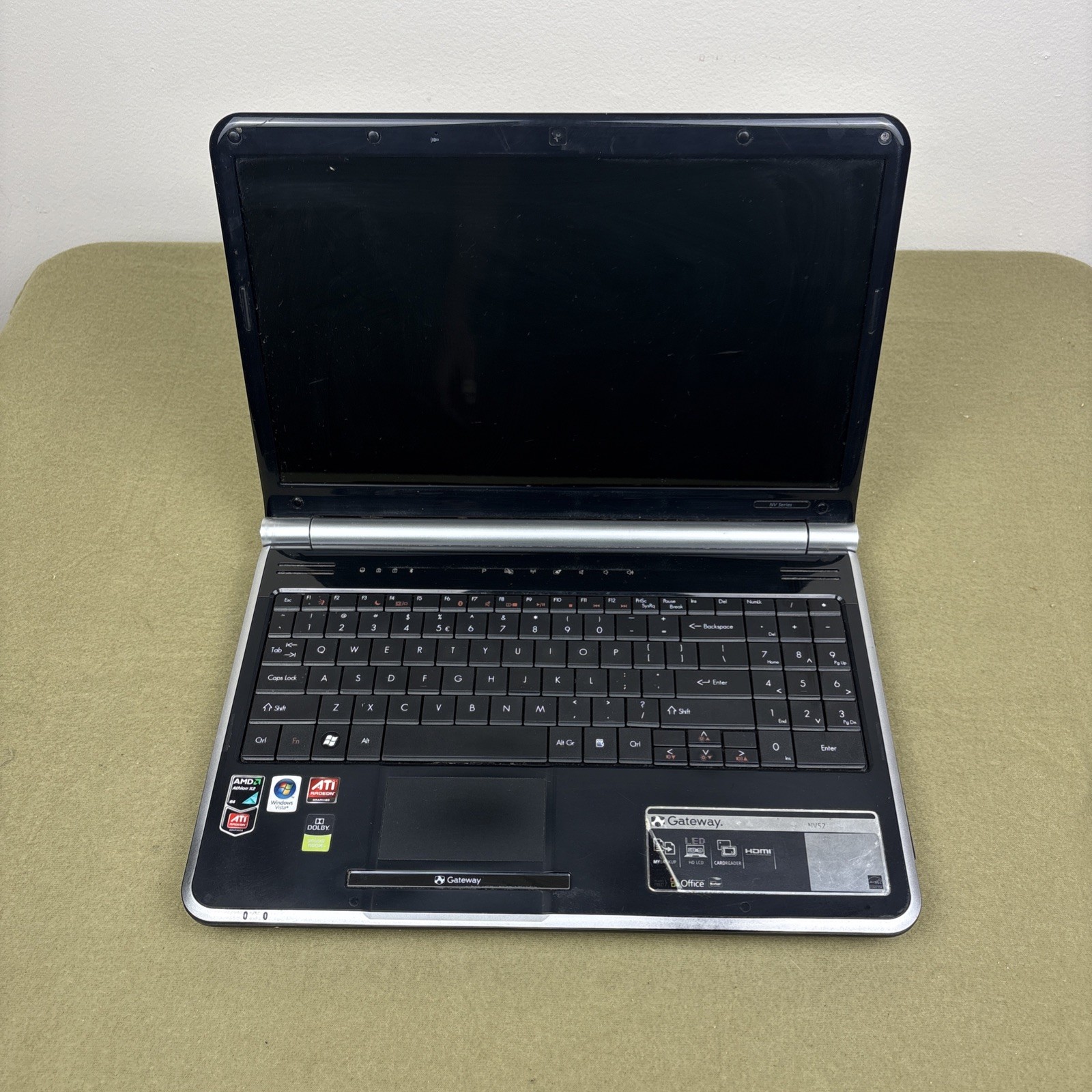 Gateway MS2274 15" Laptop NV52 Series Powers On No Display For Parts Repair