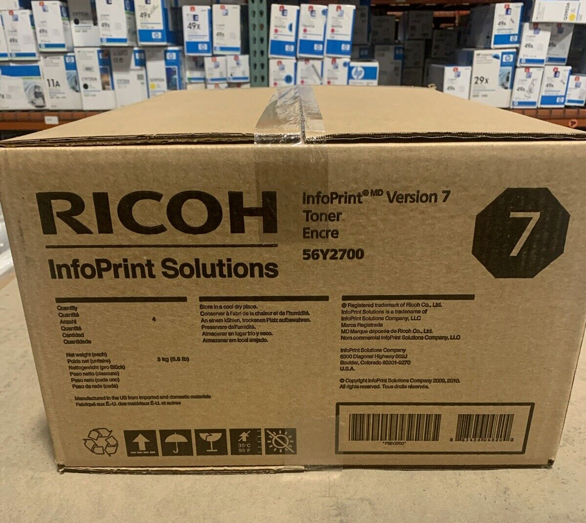 IBM 56Y2700 Toner Cartridge 4-Pack for Ricoh InfoPrint V7 High Yield Genuine