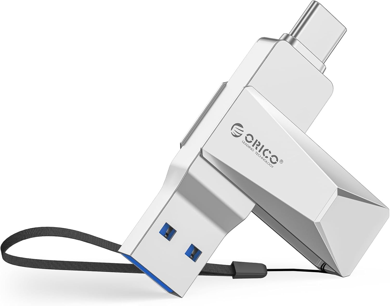 ORICO 128/256/64GB 2in1 USB-C and USB-A Flash Drive 150MB/S Metal Housing Swivel