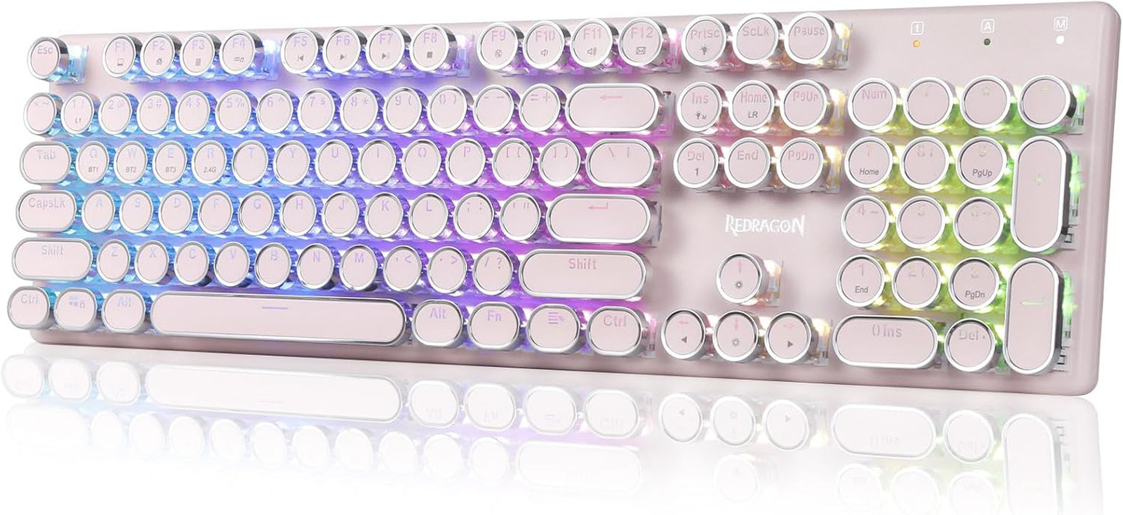 K710 Wireless Typewriter Mechanical Gaming Keyboard, Pink