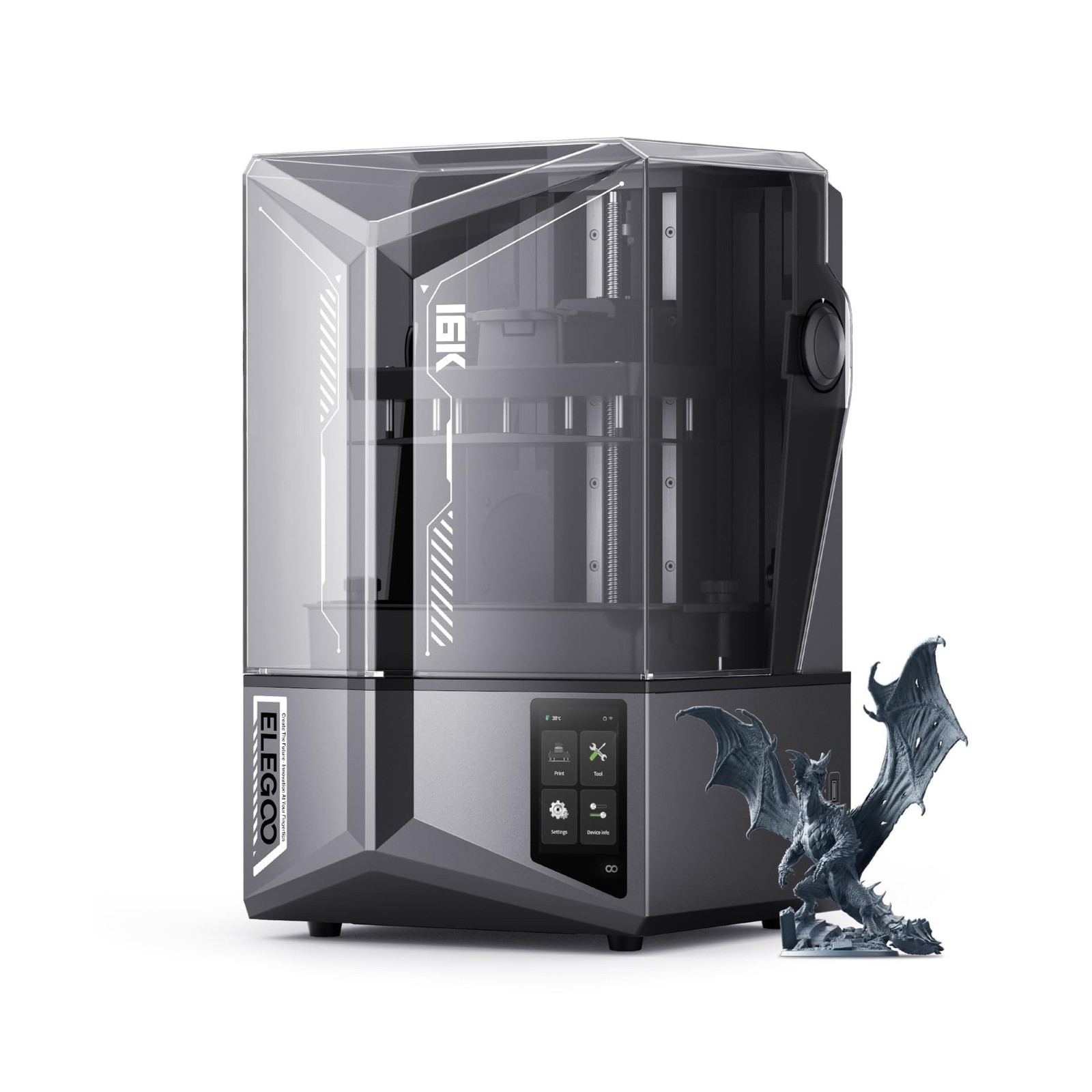 ELEGOO Saturn 4 Ultra 16K Resin 3D Printer with 10" 16K Mono LCD and Flip-up ...