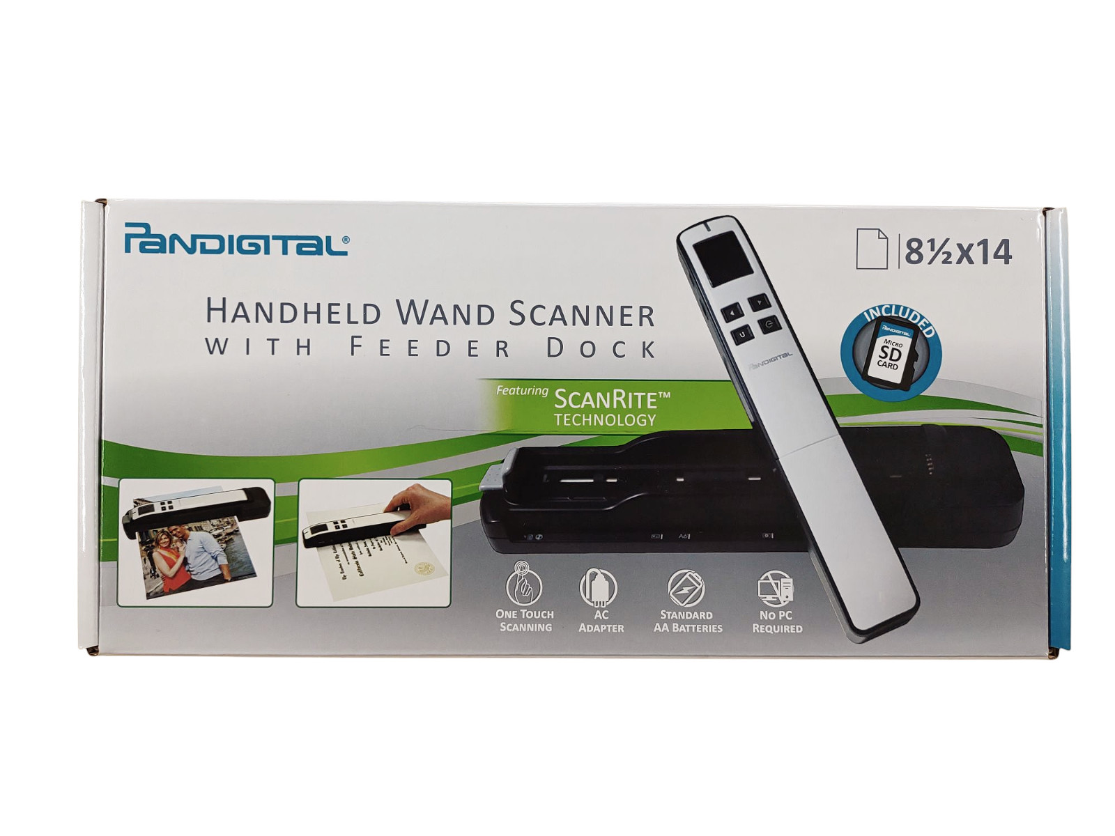 Pandigital Handheld Wand Scanner w/ Feeder Dock Red New Sealed