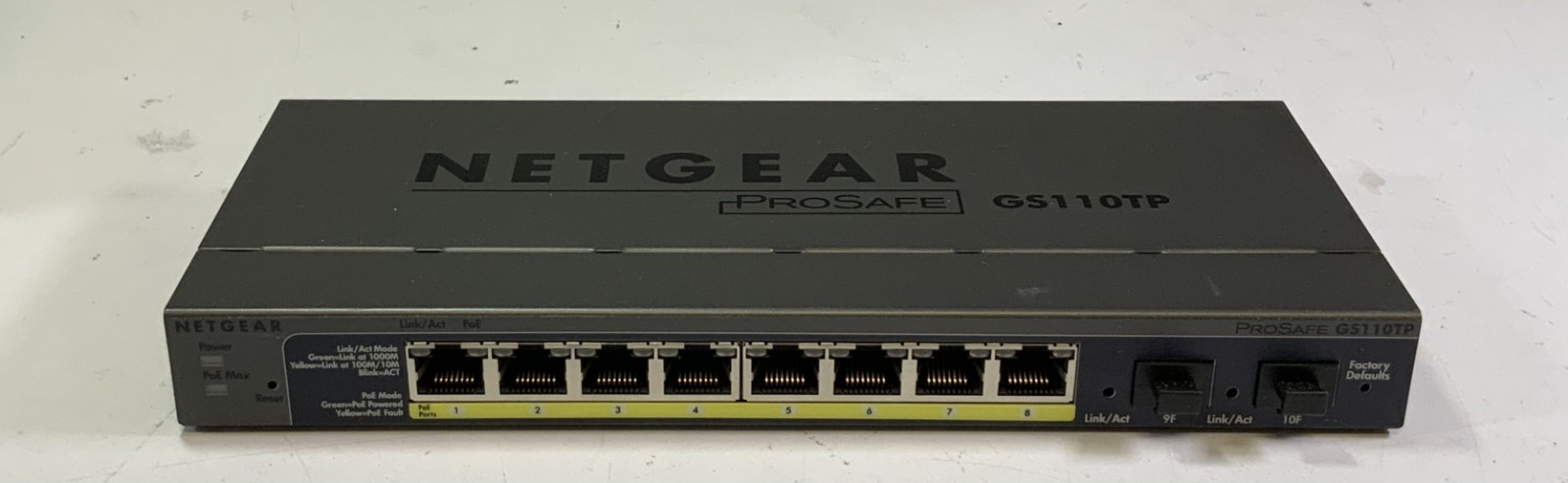 NETGEAR GS110TP Prosafe 8-Port Gigabit PoE Network Switch (272-10932-06) "N4A"
