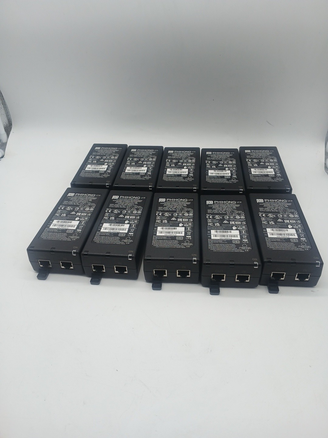 Lot Of 10 PHIHONG POE29U-1AT(PL) POE 56.0V 0.536A 30.016W Power Supply Adapter 