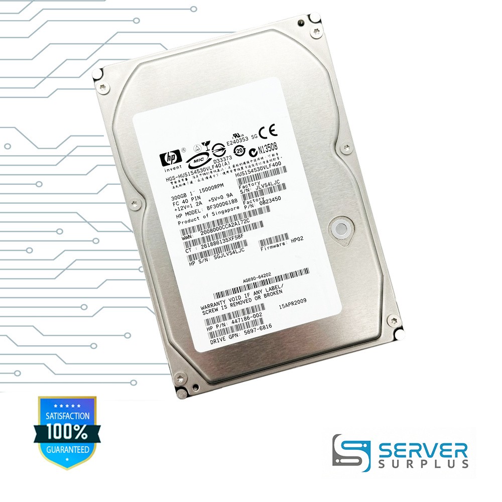 HP 300GB FC 15000 RPM 3.5 in Enterprise HDD | 447186-002 | HUS154530VLF400
