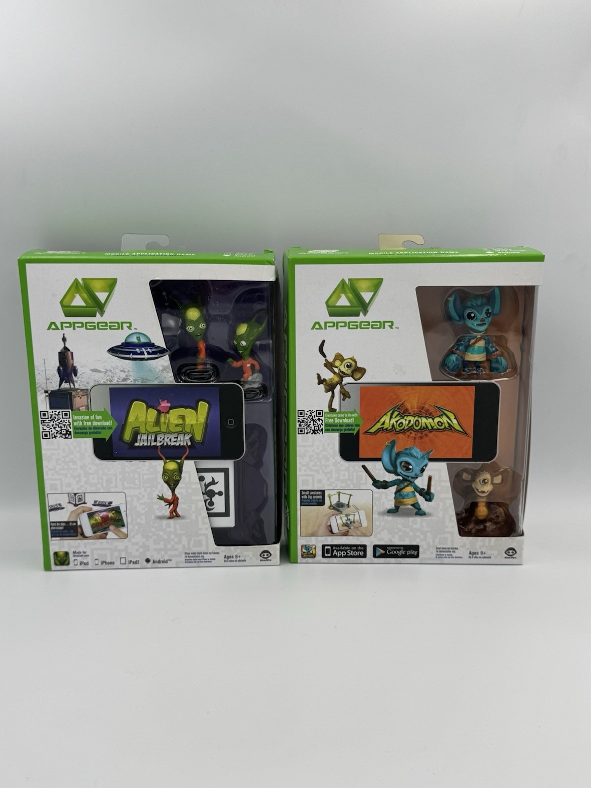 Lot of 2 AppGear AR Games Alien Jailbreak Akodomon WowWee iPhone Android NEW