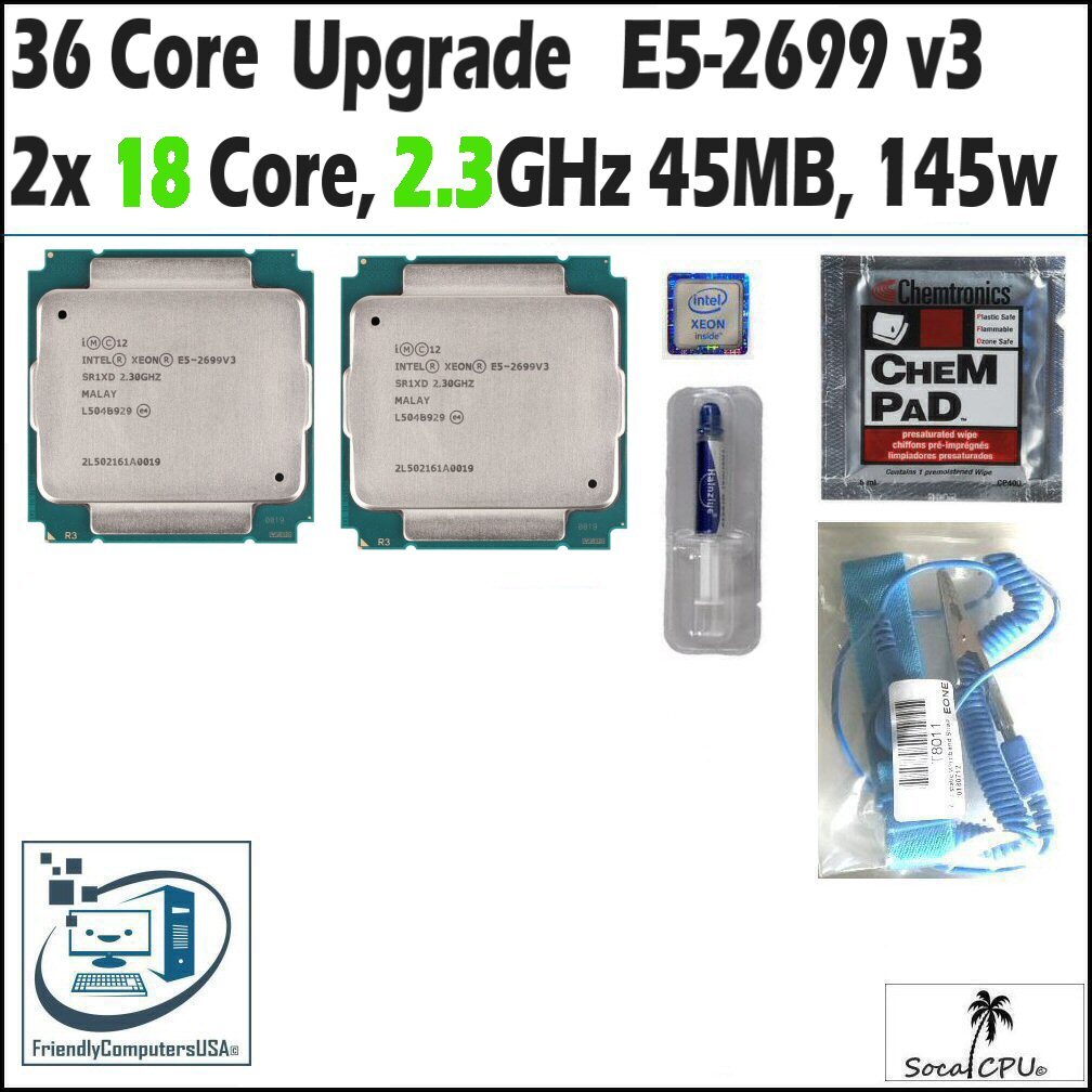 SUPERMICRO SBI-7228R-T2X Server CPU Processor Upgrade up to 36 Core  E5-2699 v3