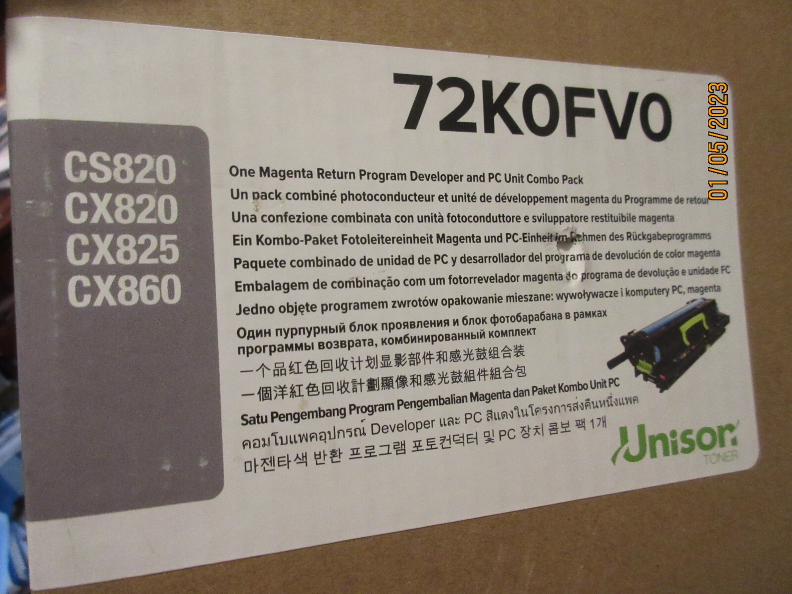 Lexmark 72K0FVO Cs820 Cx820 Cx825 Cx860 Magenta Return Program Developer PC Unit