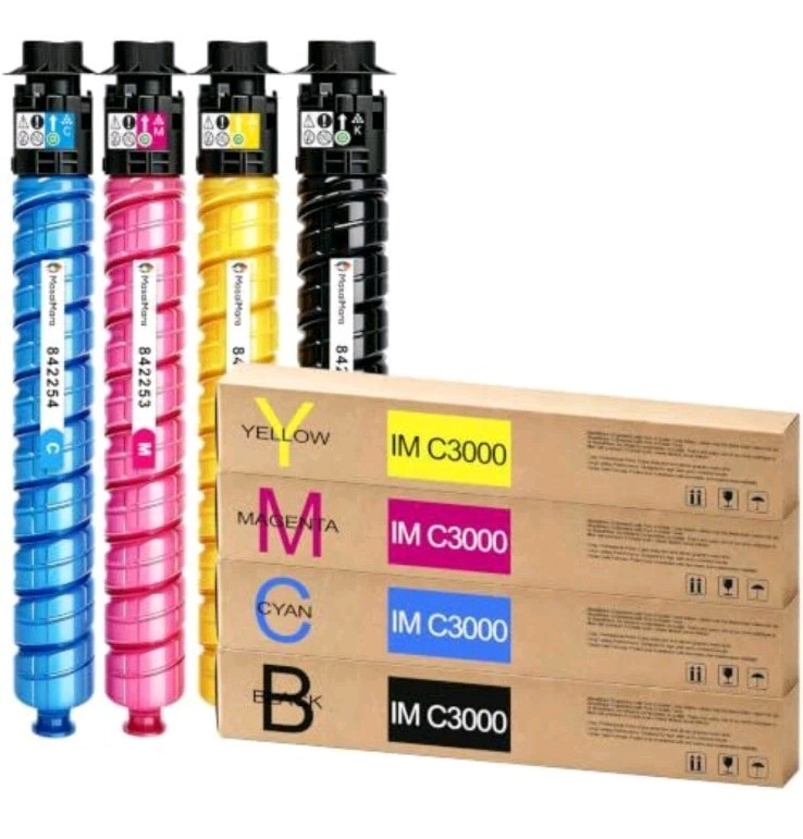 IM C3000 C3500 High Capacity Toner Cartridges w/ Chip for Ricoh Printer, 4-Pack 