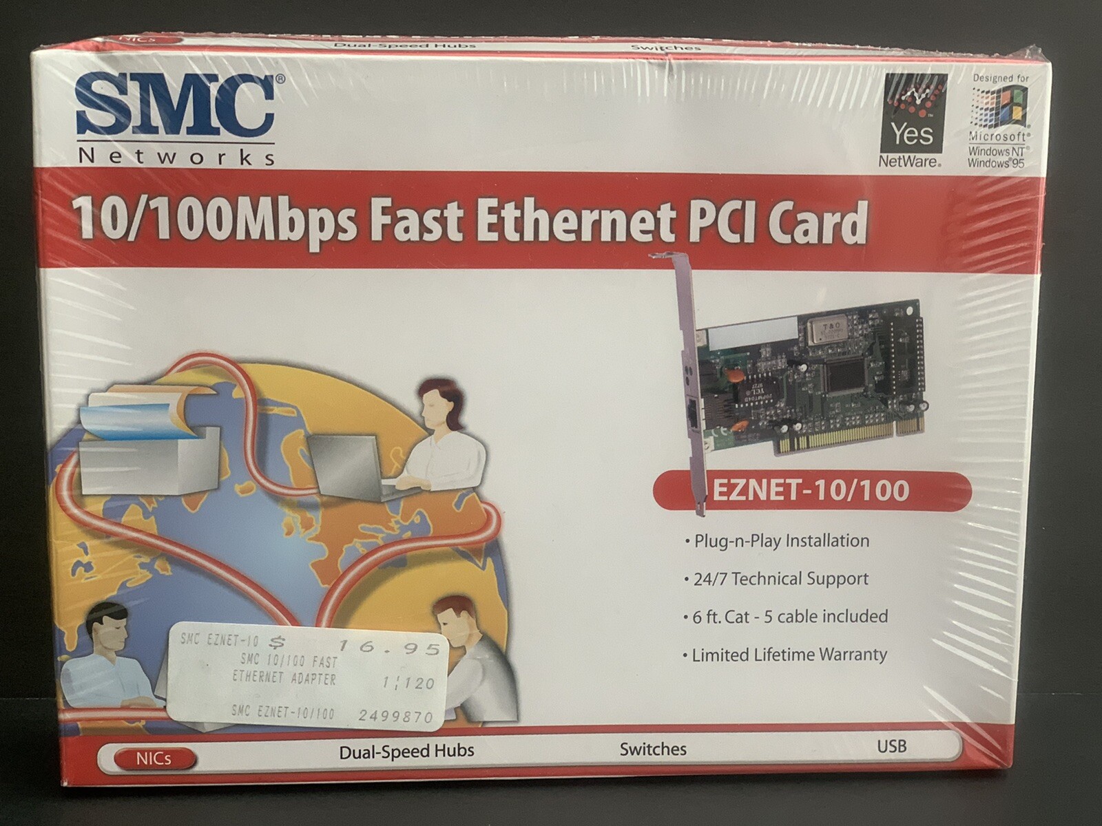 SMC Networks EZNET 10/100Mbps Fast Ethernet PCI Card NIB Factory Sealed