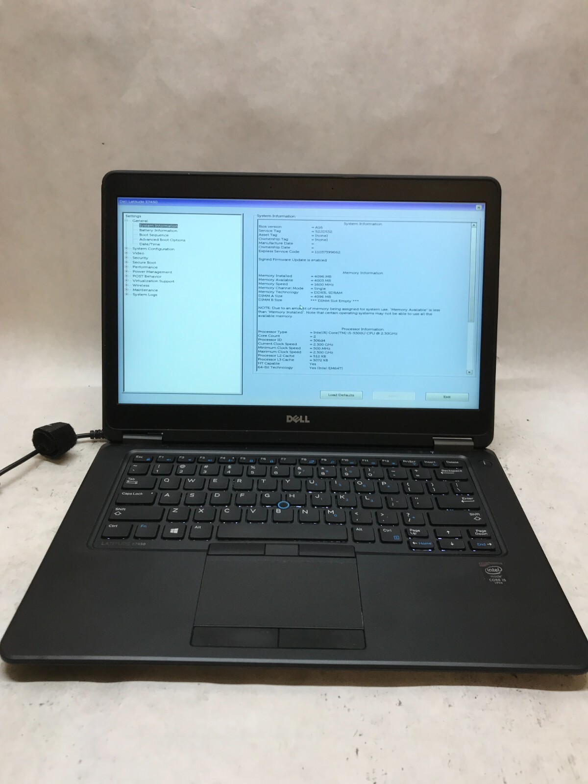Dell Latitude E7450 14" Laptop Intel i5-5300U 2.3GHz 4GB RAM NO HDD/OS Chips -DW