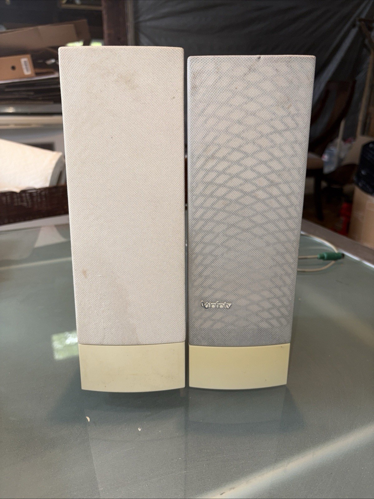 Pair of High End Infinity AF Ivory Computer Speakers