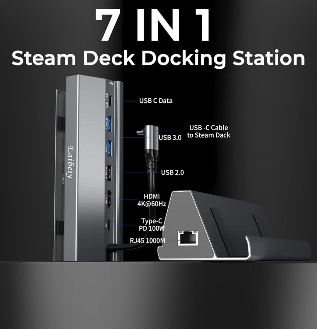 Docking Station Compatible with Steam Deck,7-in-1 