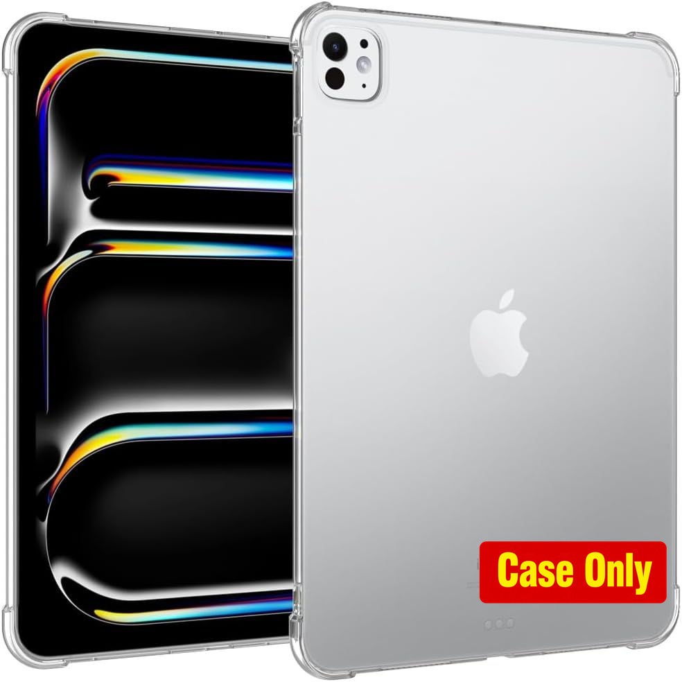 Slim Clear TPU Protective Cover Case for iPad Pro 11 Inch M4 2024, Light & Slim